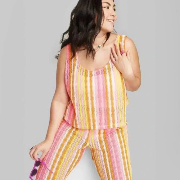 Crochet Knit Crop Tank Top - Picture 1 of 11